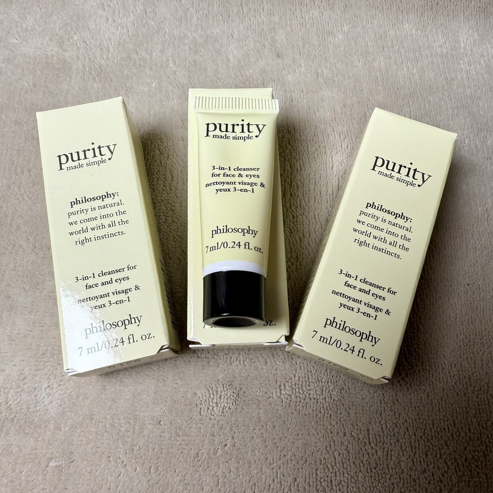 3 Philosophy Purity Made Simple 3-in-1 Cleanser for Face &‎ Eyes 0.24 oz 7 ml
